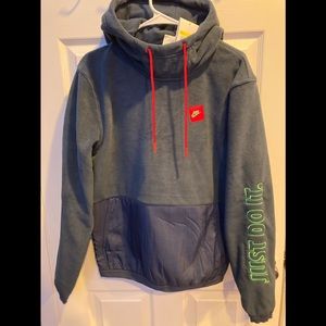 Nike Pro Therma-FIT Fleece Just Do It Hoodie Men's XL Navy DD6291-451 NWT